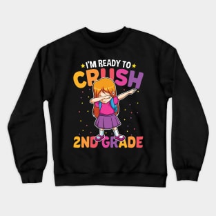 Dabbing Girl Second Grade Funny Back To School Gift Crewneck Sweatshirt